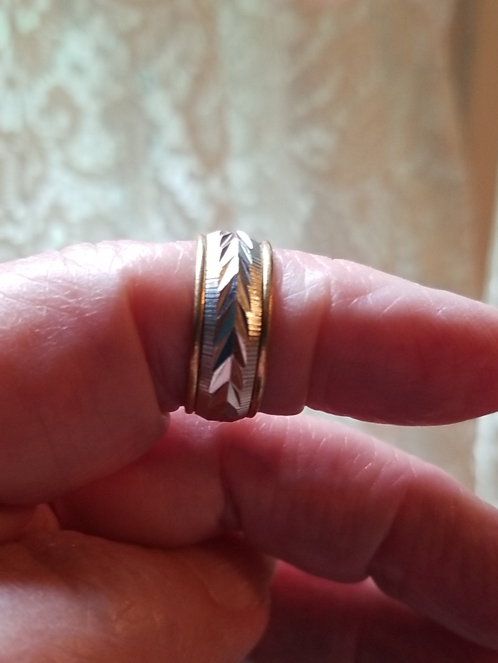 18K white and yellow gold plated band